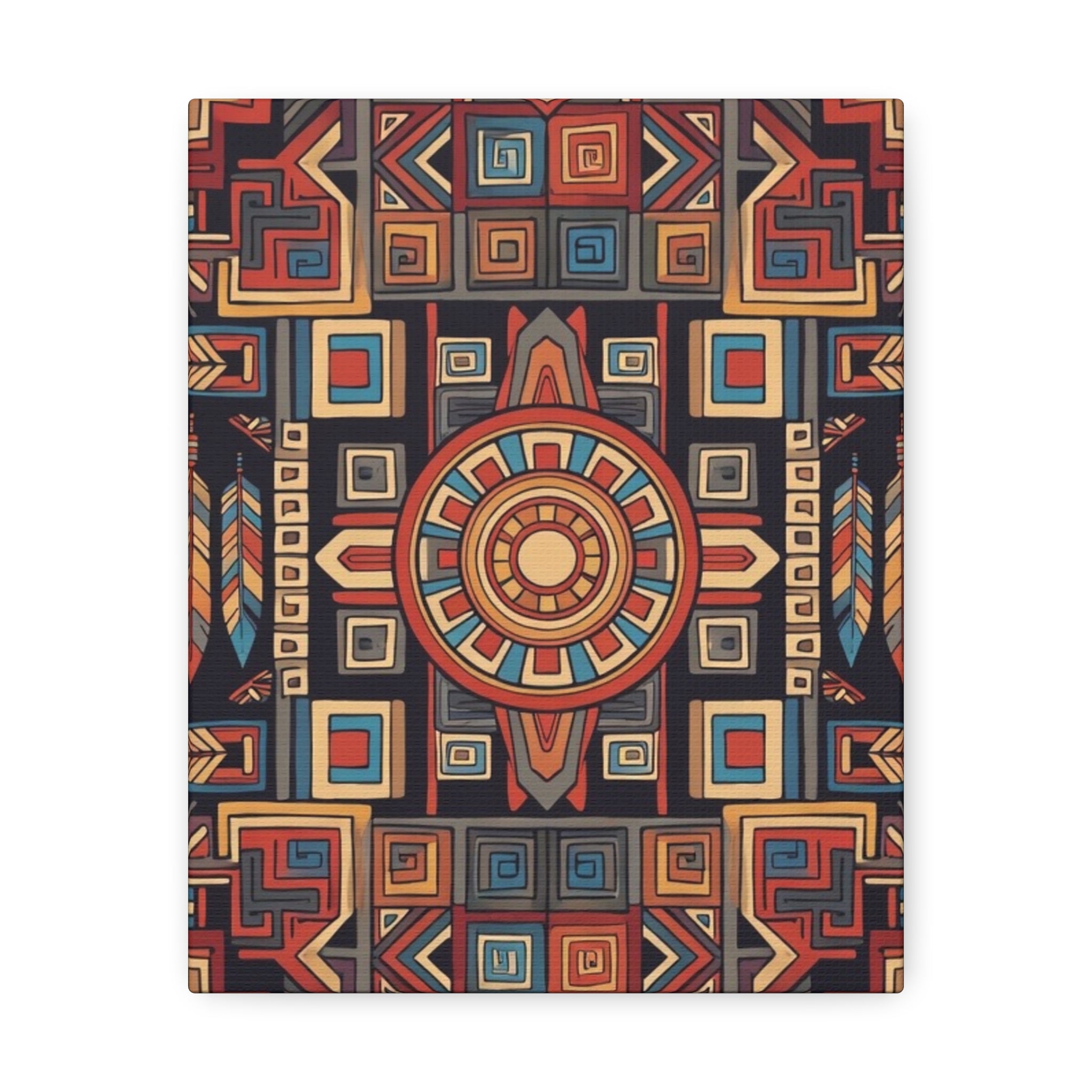 Southwestern Geometric Canvas Art — Tribal Mandala Wall Decor