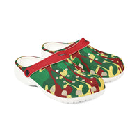 Green, Red, & Gold Camo EVA Foam Clogs