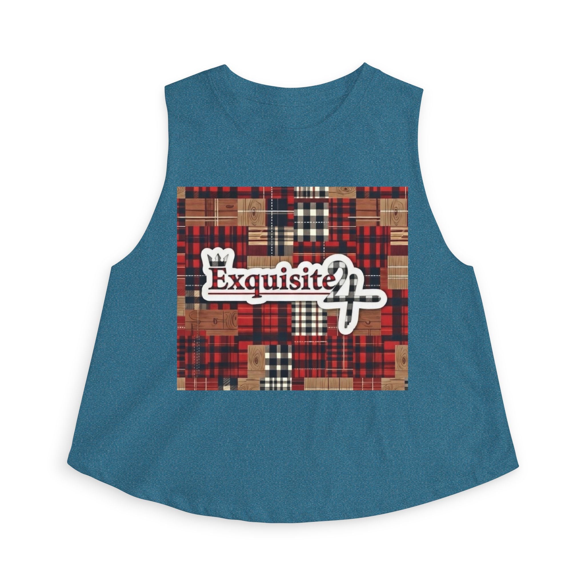 Exquisite 24 Plaid Graphic Women's Crop Top