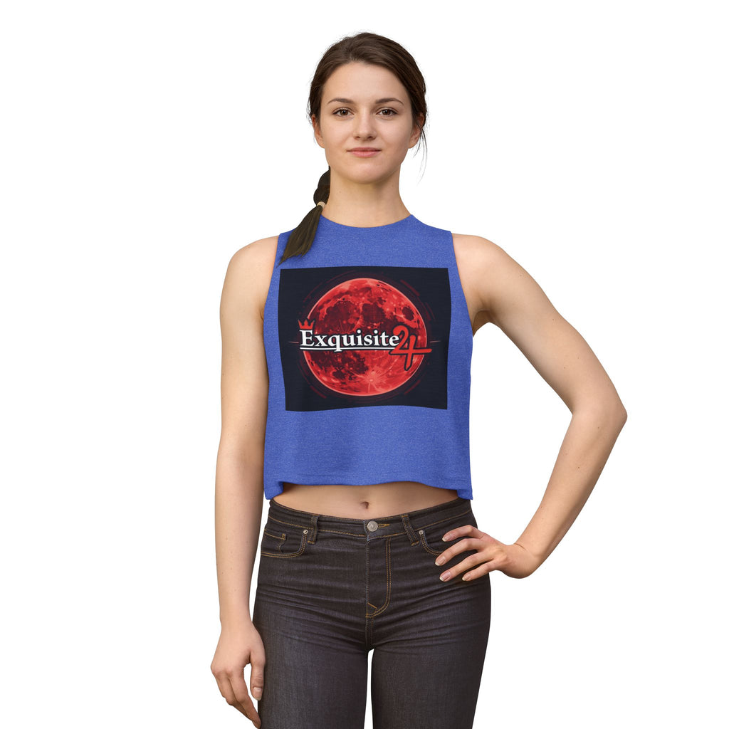 Exquisite Red Moon Crop Top — Women’s Graphic Tank