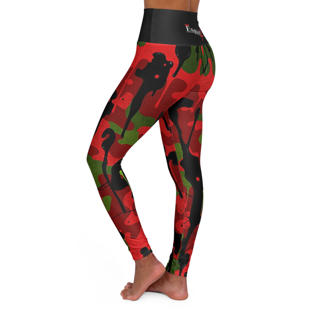 Red Camo High-Waisted Workout Leggings
