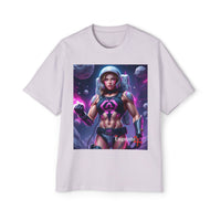 Astronaut Warrior Graphic Tee — Men's Sci‑Fi Space Gamer Oversized Shirt