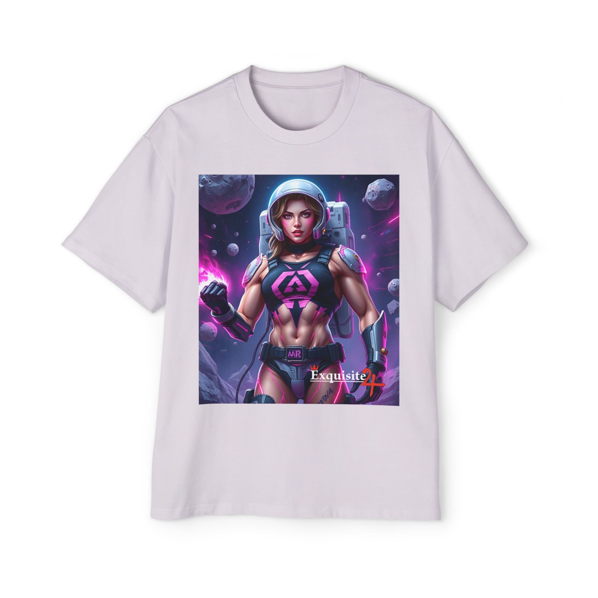Astronaut Warrior Graphic Tee — Men's Sci‑Fi Space Gamer Oversized Shirt