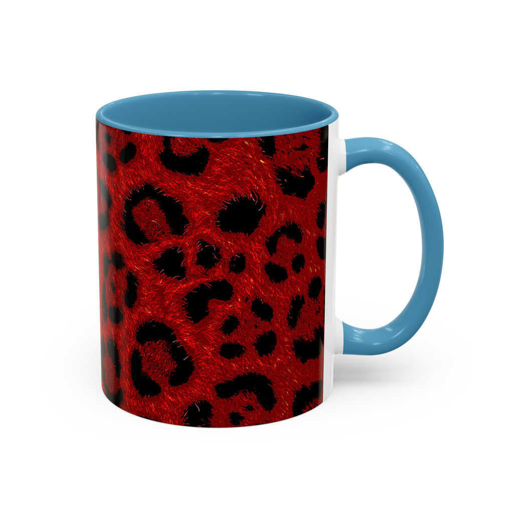 Red Leopard Print Accent Coffee Mug (11/15oz)