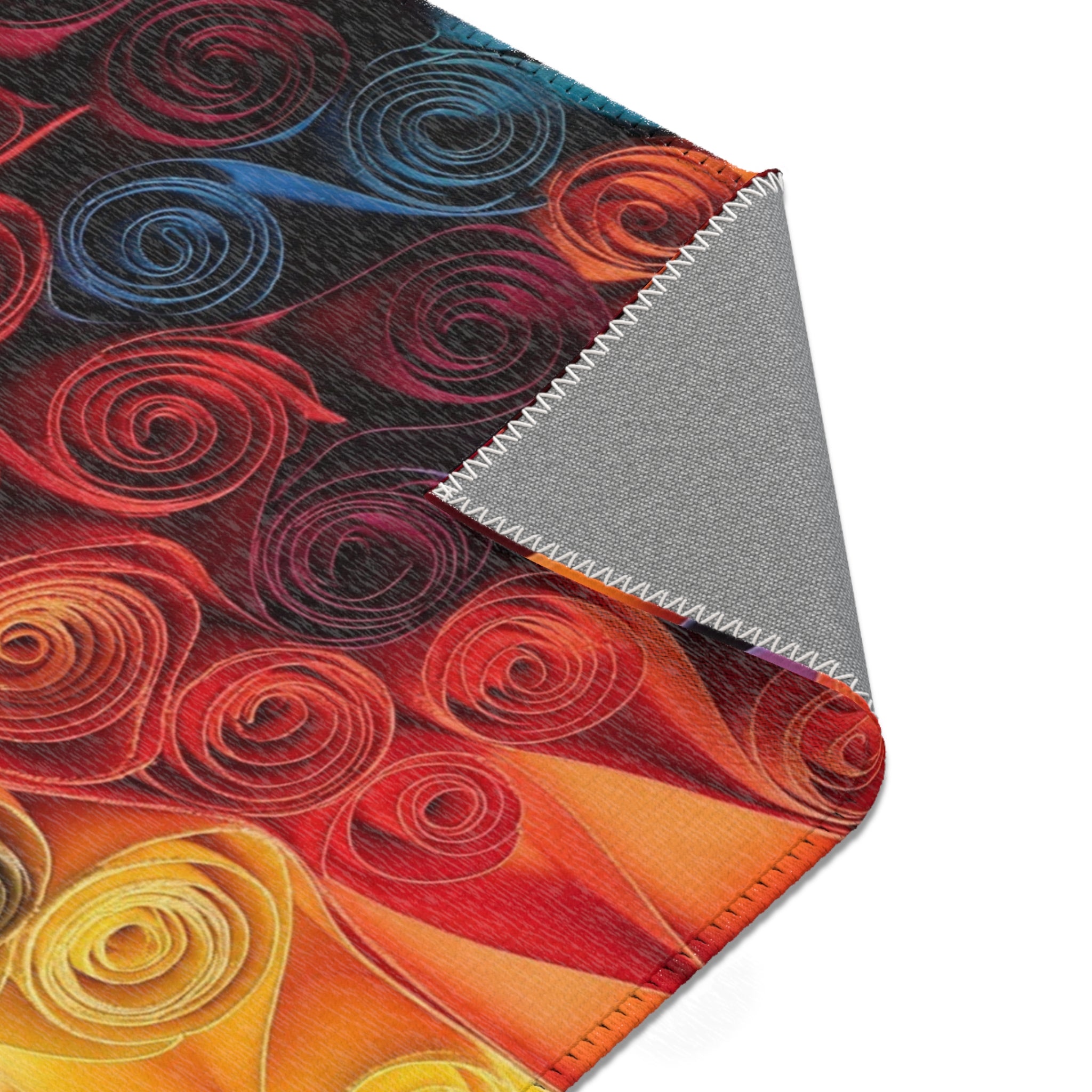 Colorful Swirl Area Rug — Vibrant Abstract Decorative Rug for Living Room & Entryway