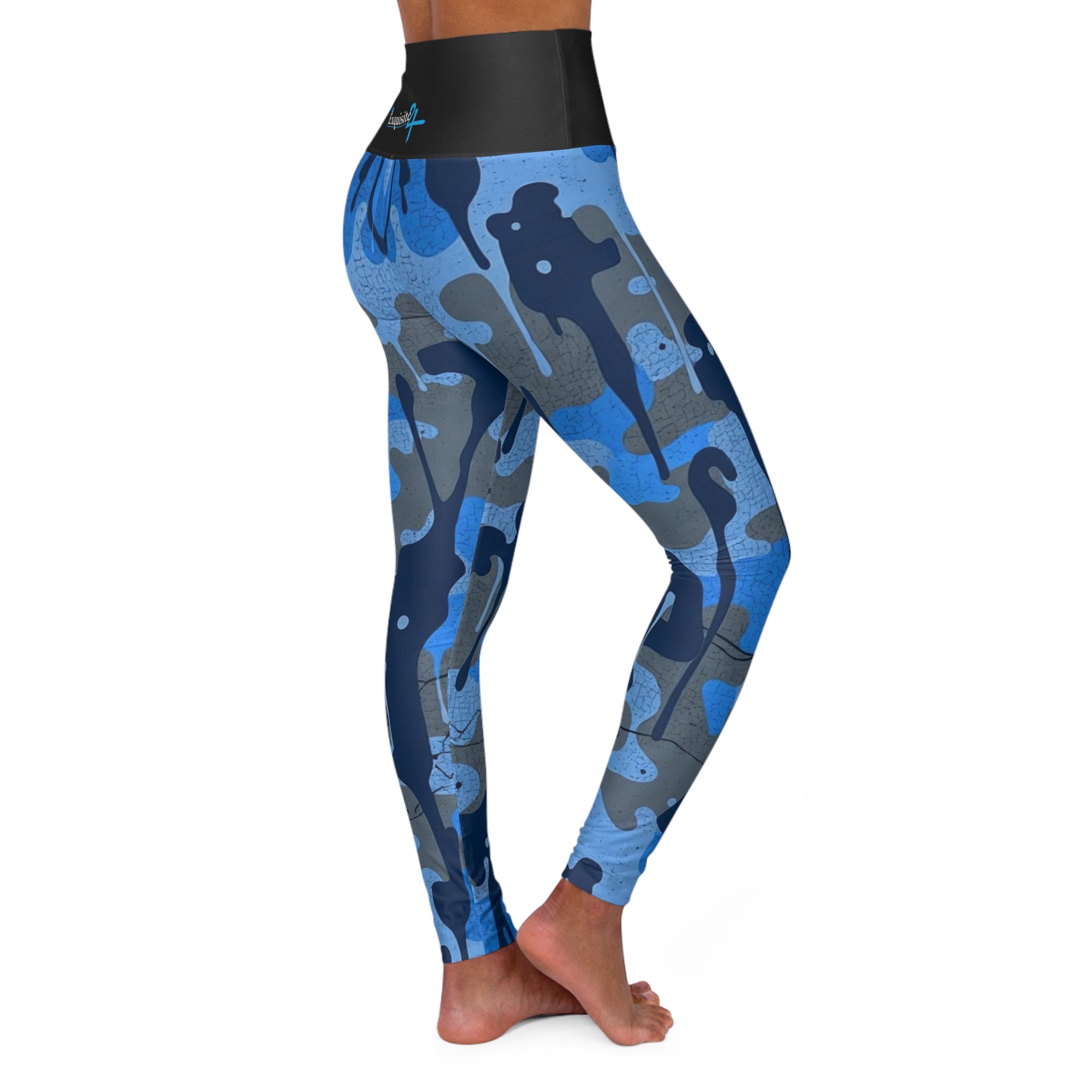 Blue Camo High-Waisted Leggings — Women's Athletic & Workout Tights