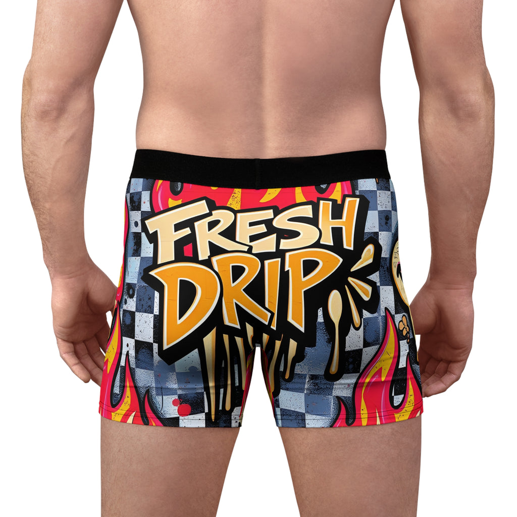 Boxer Briefs — 'Fresh Drip' Street Art Flame Print