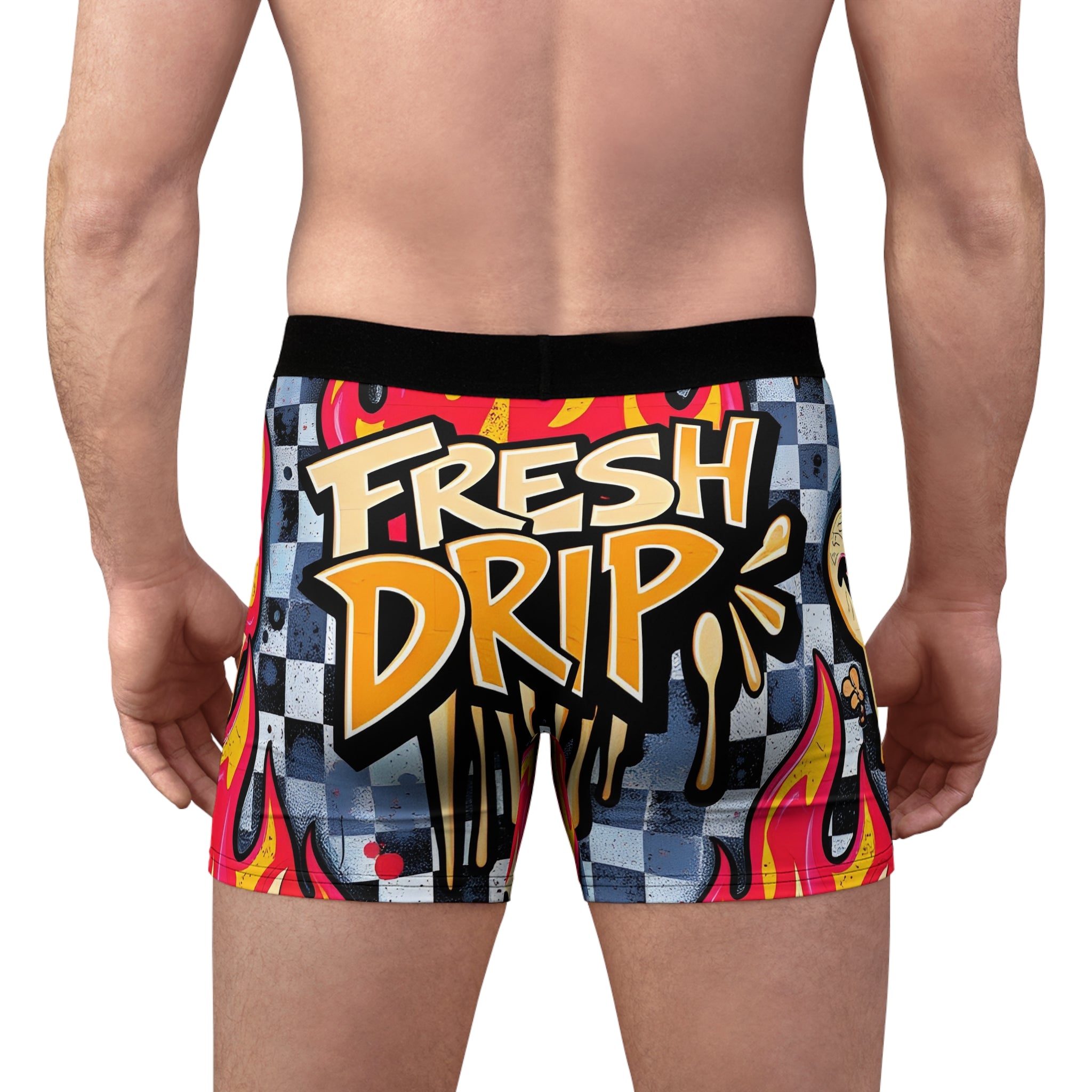 Boxer Briefs — 'Fresh Drip' Street Art Flame Print