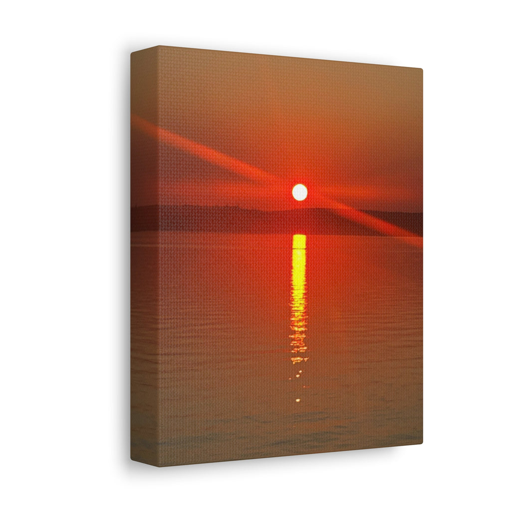 Sunset Reflection Stretched Canvas Wall Art