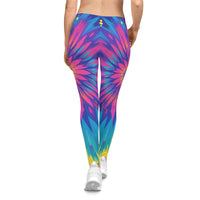 Tie-Dye Burst Women's Leggings — Vibrant Rainbow All-Over Print