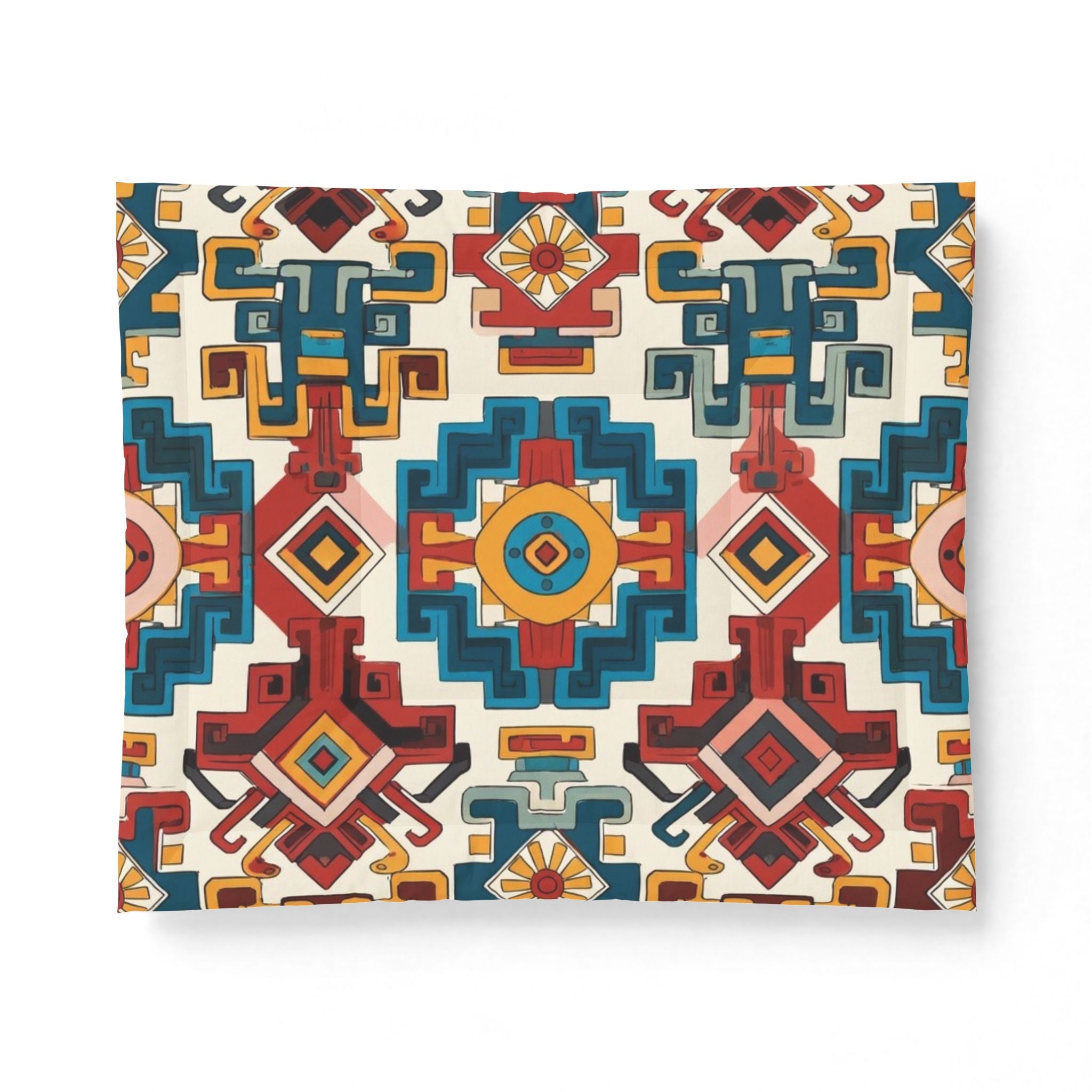 Boho Geometric Cotton Comforter — Southwestern Aztec Pattern Bedspread