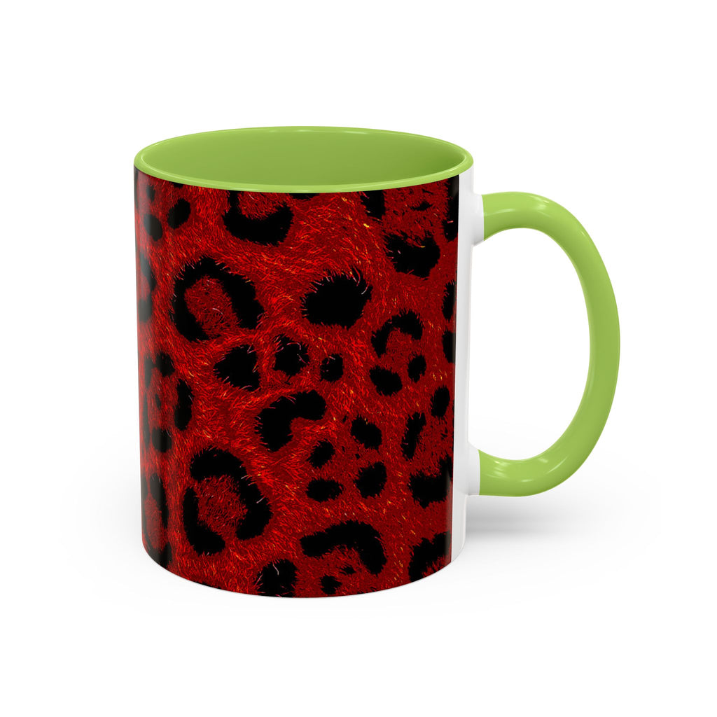 Red Leopard Print Accent Coffee Mug (11/15oz)
