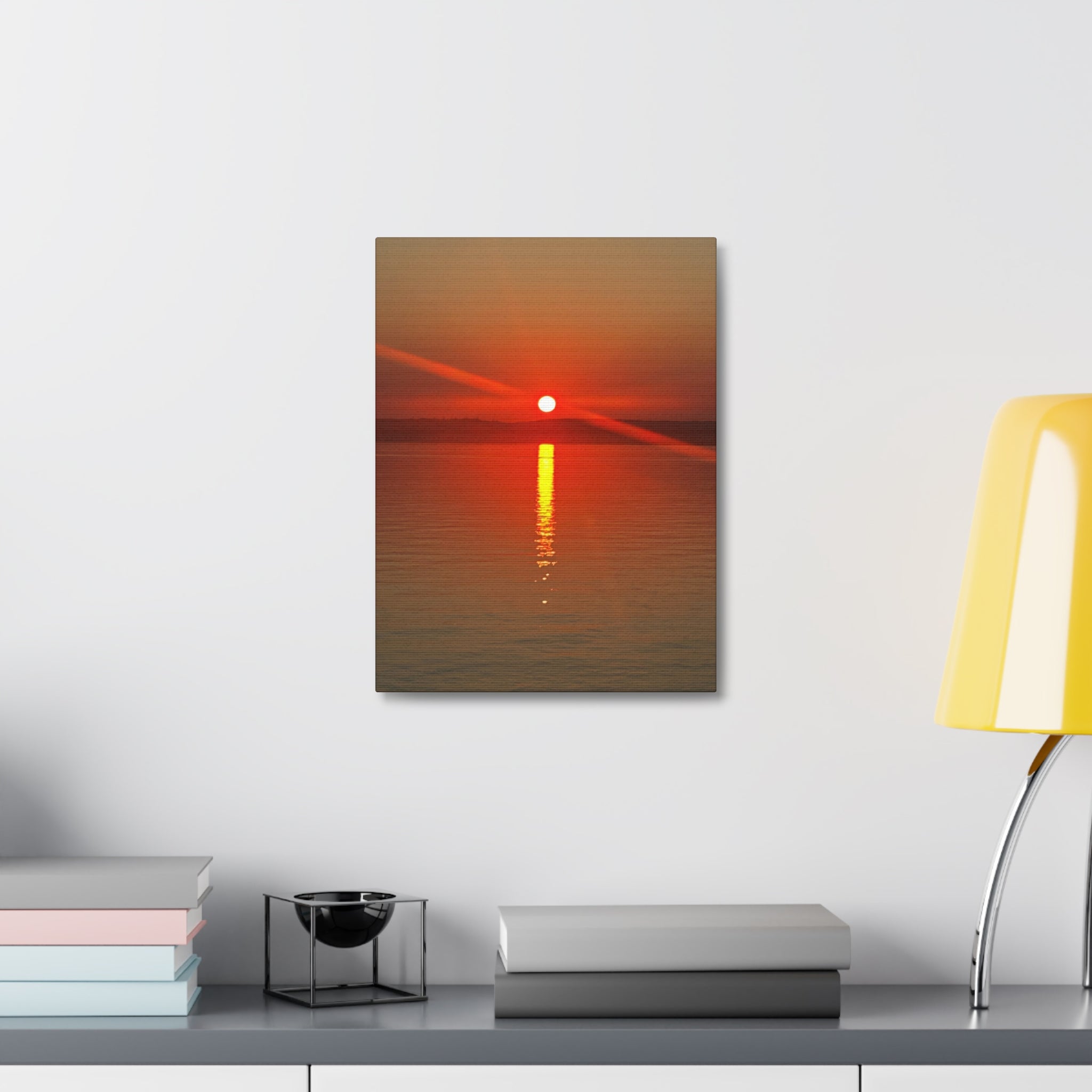 Sunset Reflection Stretched Canvas Wall Art