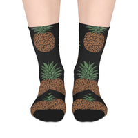 Pineapple Print Mid-Length Socks