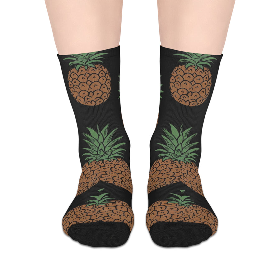 Pineapple Print Mid-Length Socks