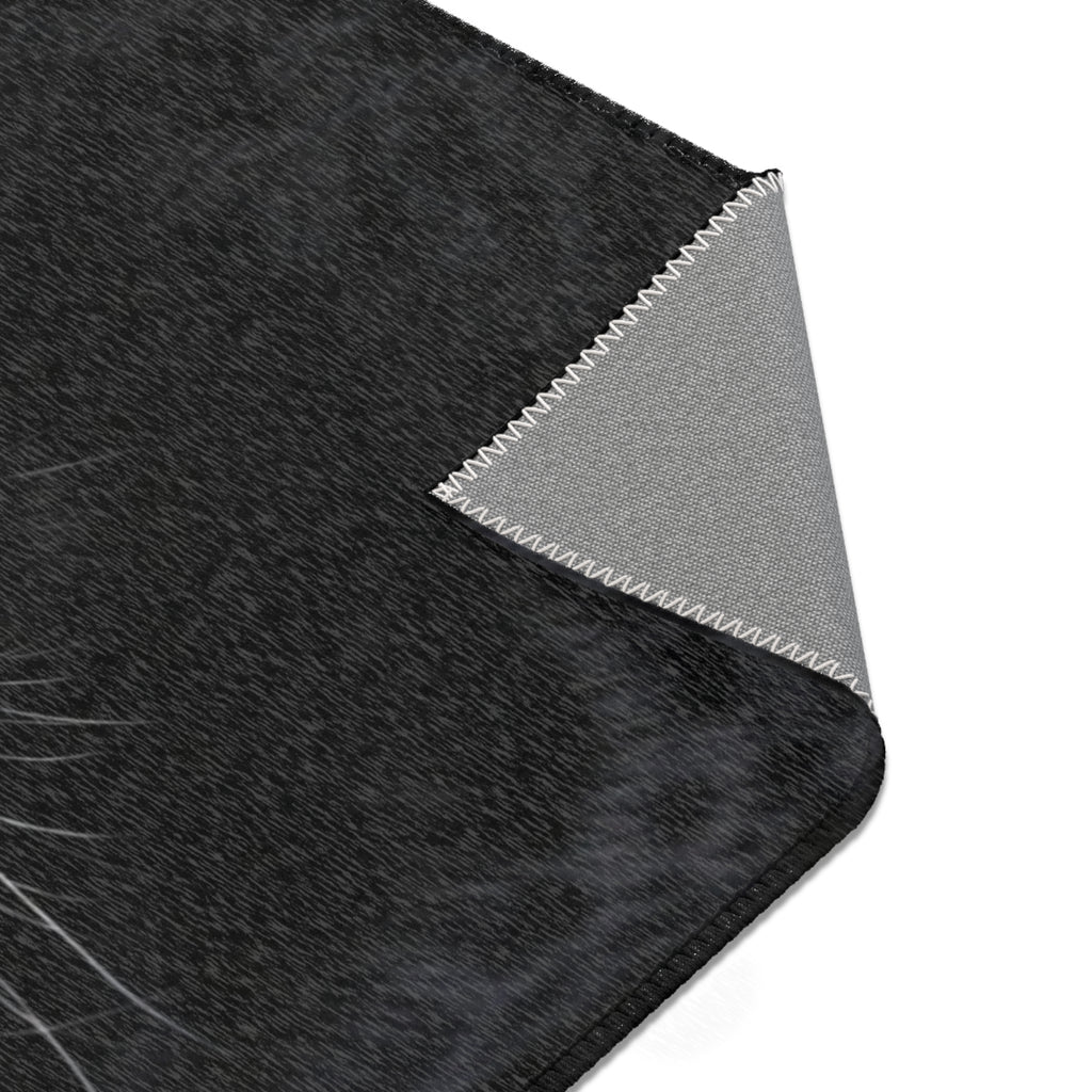 Black Panther Area Rug — Realistic Panther Face Decorative Accent Rug