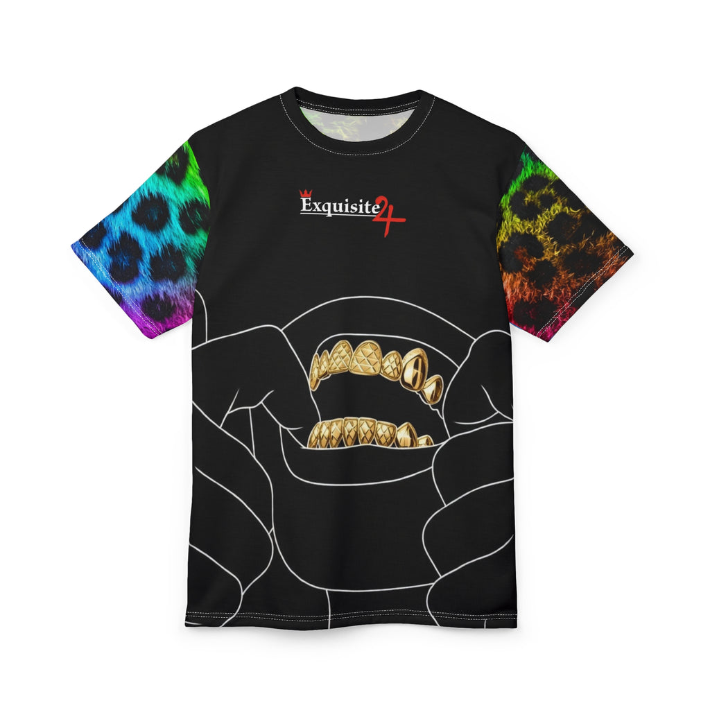 Rainbow Leopard Gold Grillz Graphic Tee