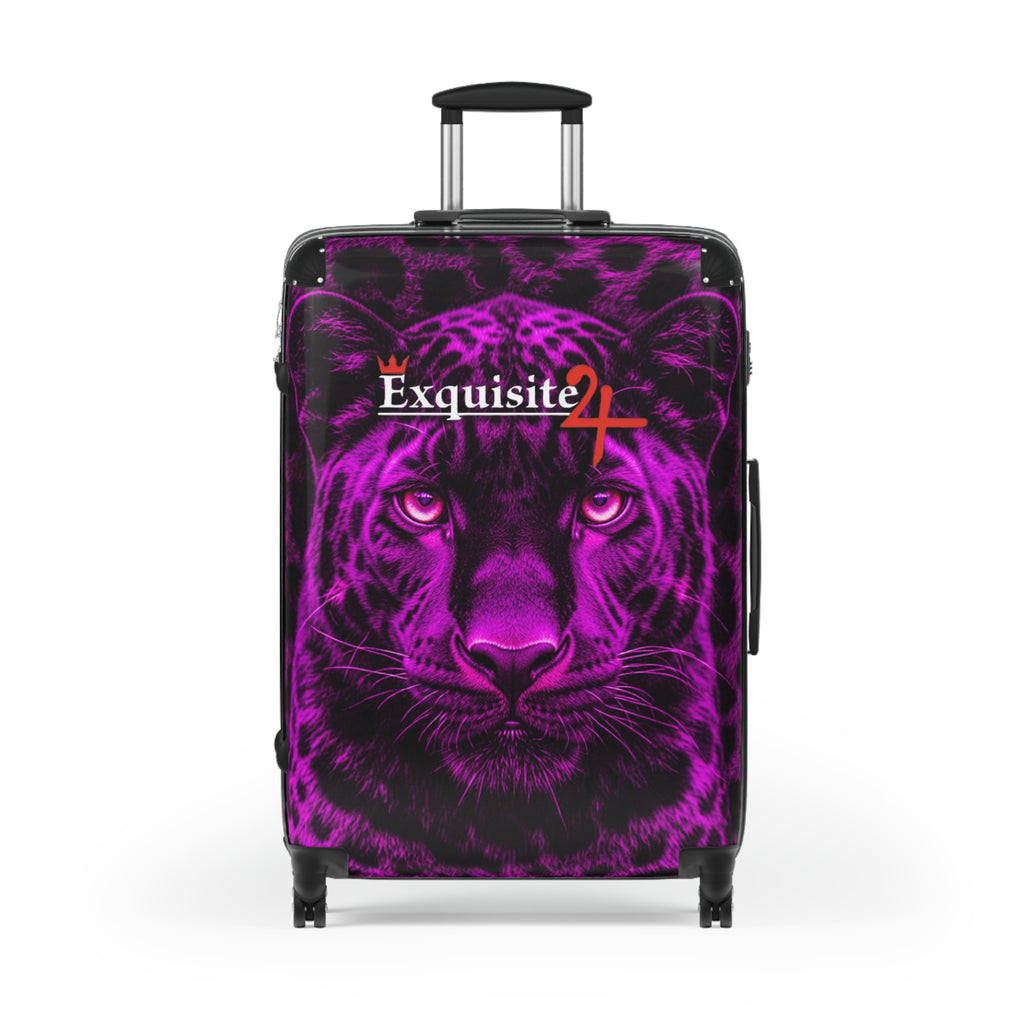 Purple Leopard Carry-On Suitcase — 'Exquisite 24' Graphic Luggage