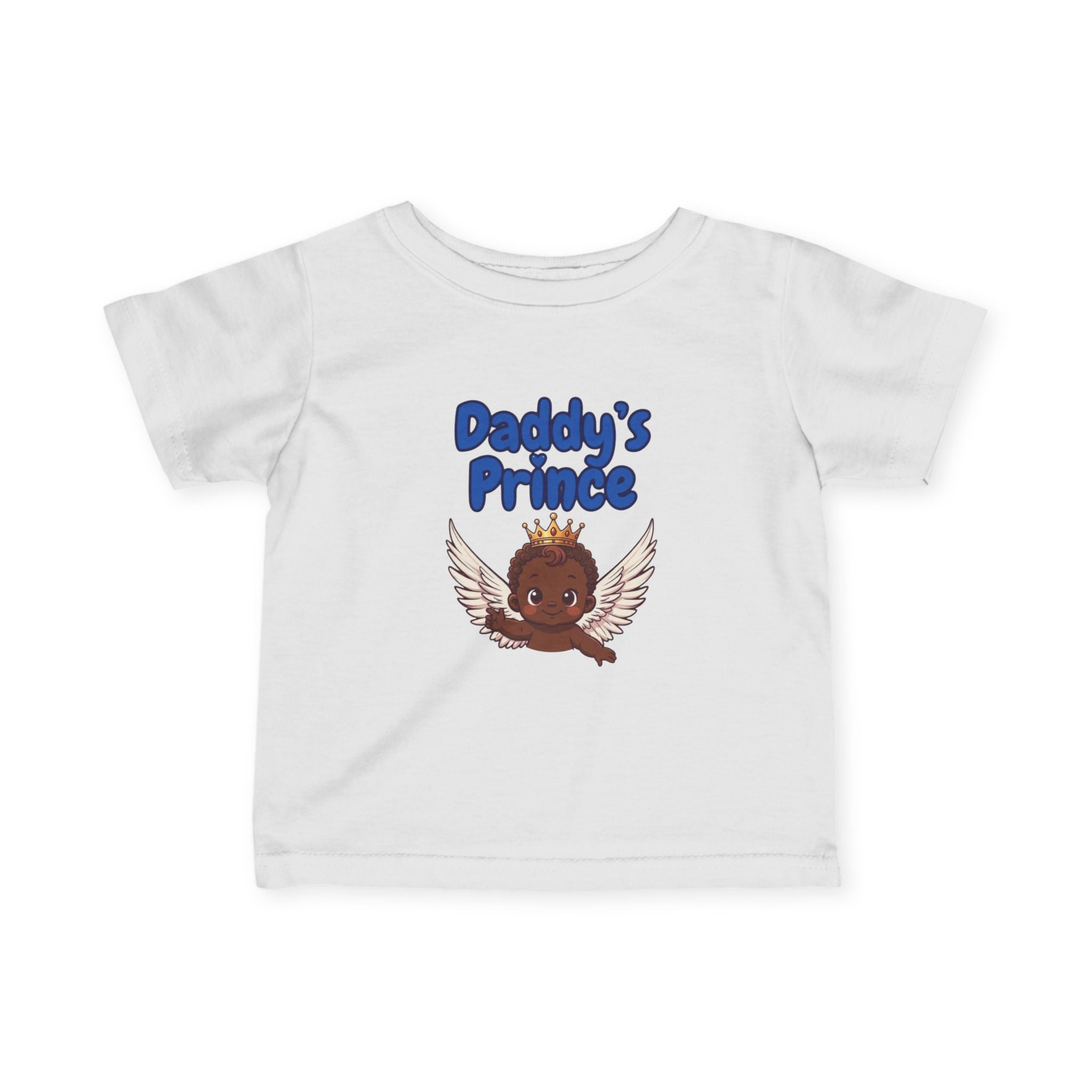 Infant Tee — "Daddy's Prince" Baby T‑Shirt with Crowned Angel Design