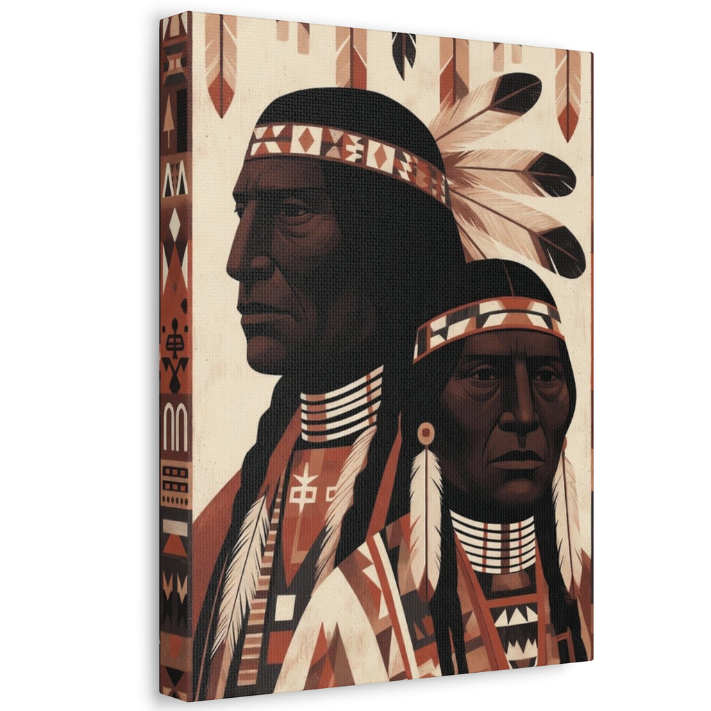 Aboriginal American Chiefs Portrait Stretched Canvas