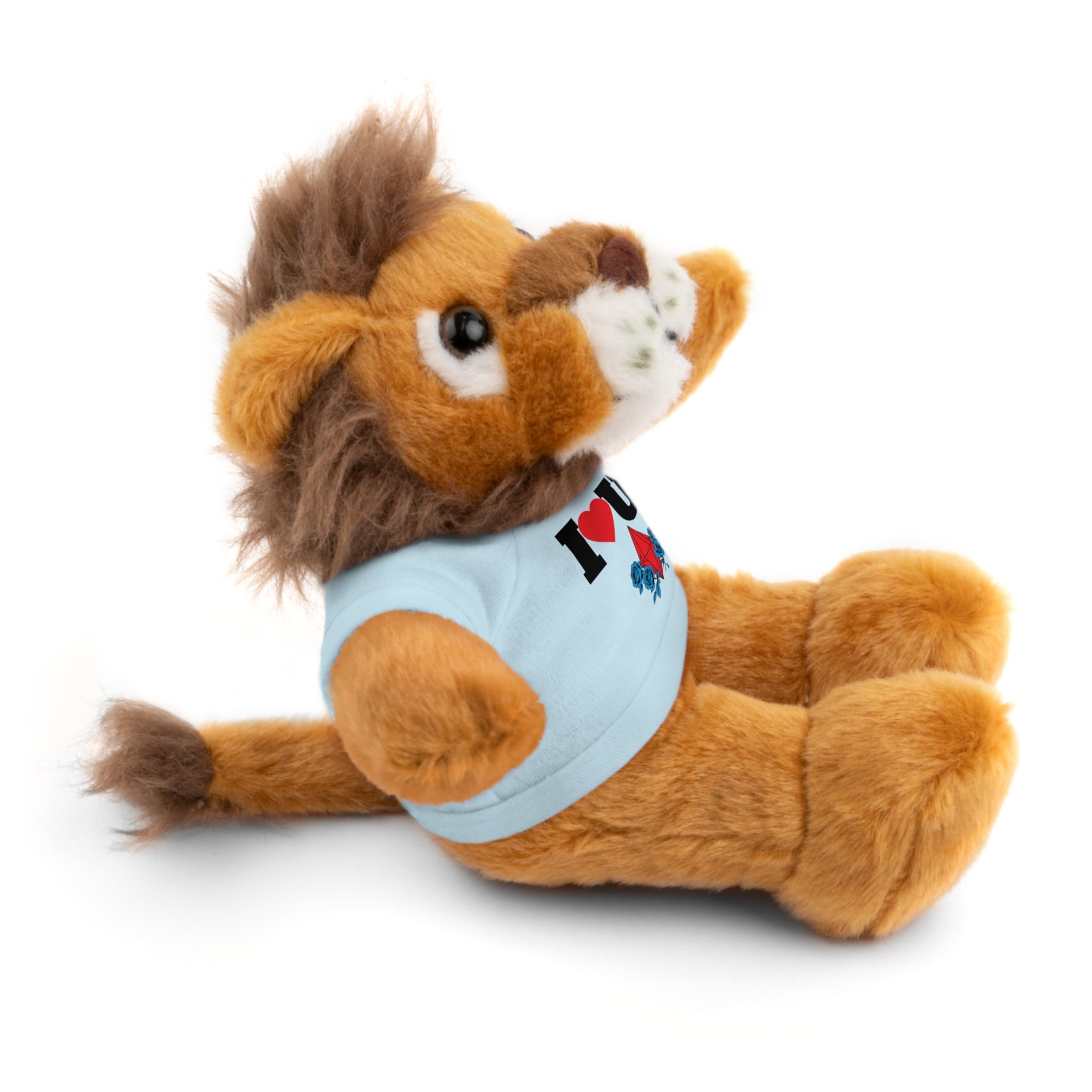 Plush Bear with Branded Tee – Red Diamond and Blue Roses Teddy