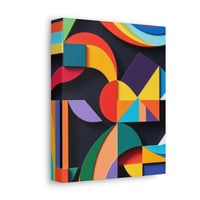 Abstract Geometric Stretched Canvas – Colorful Modern Wall Art