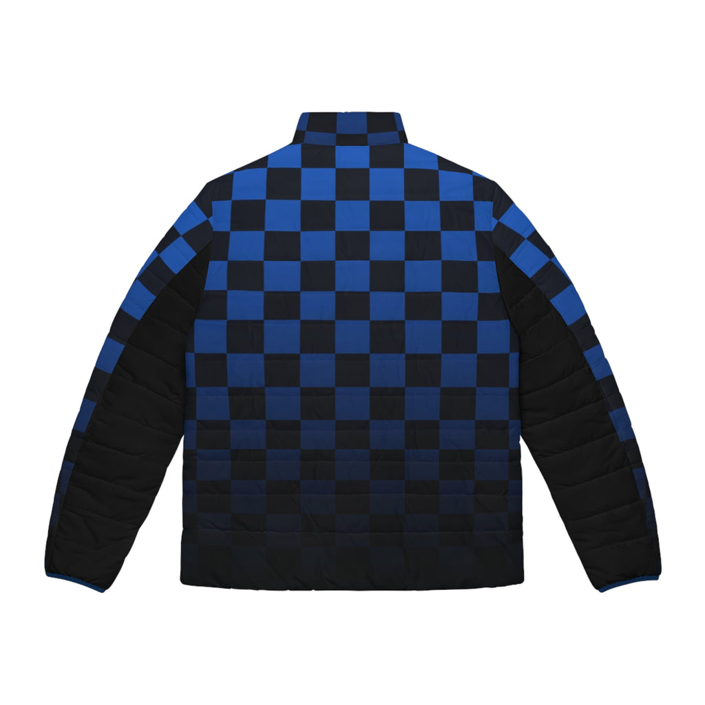 Blue Checkerboard Puffer Jacket