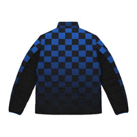 Blue Checkerboard Puffer Jacket
