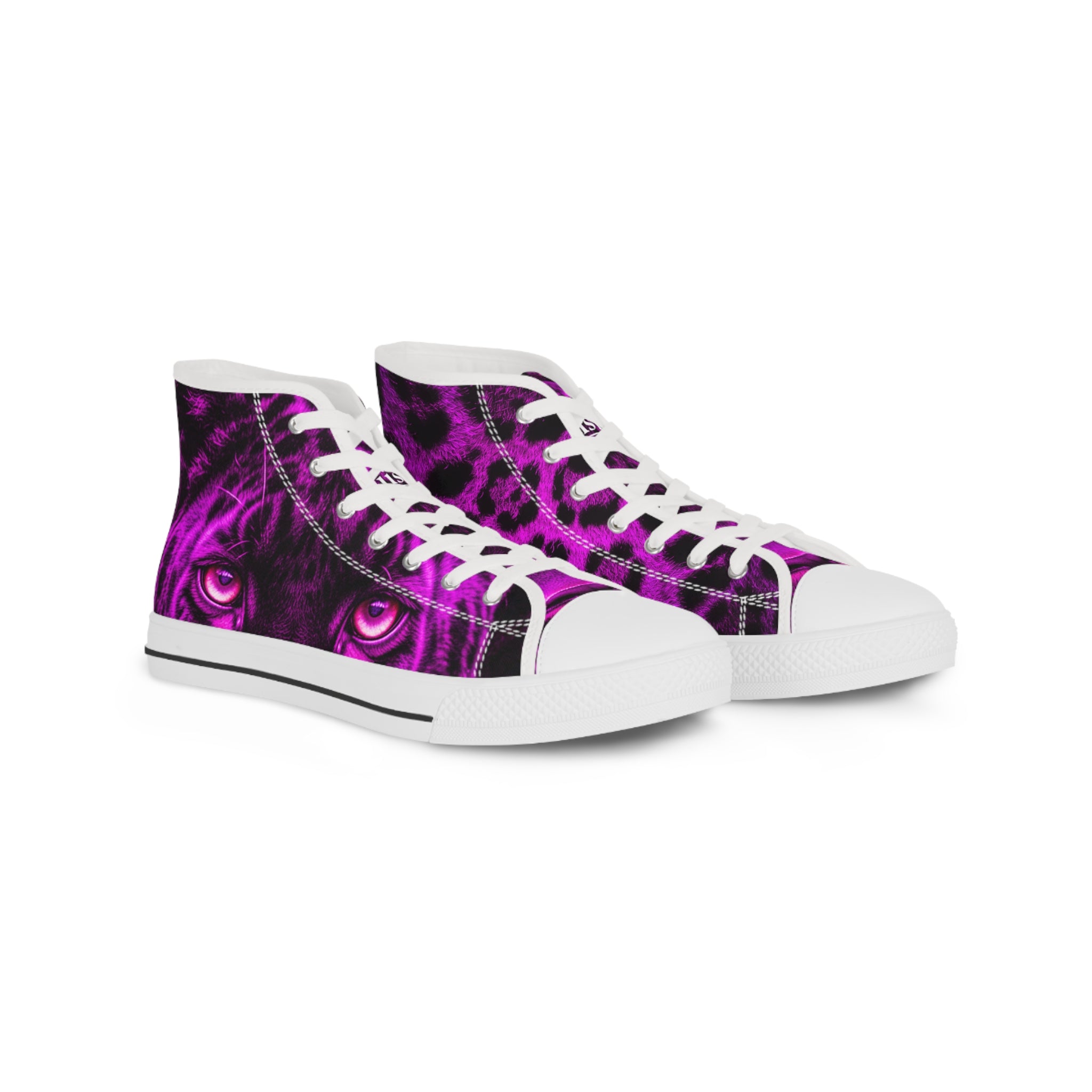 Purple Psychedelic Cat-Eye High Top Sneakers