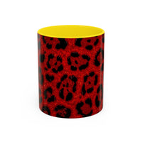 Red Leopard Print Accent Coffee Mug (11/15oz)