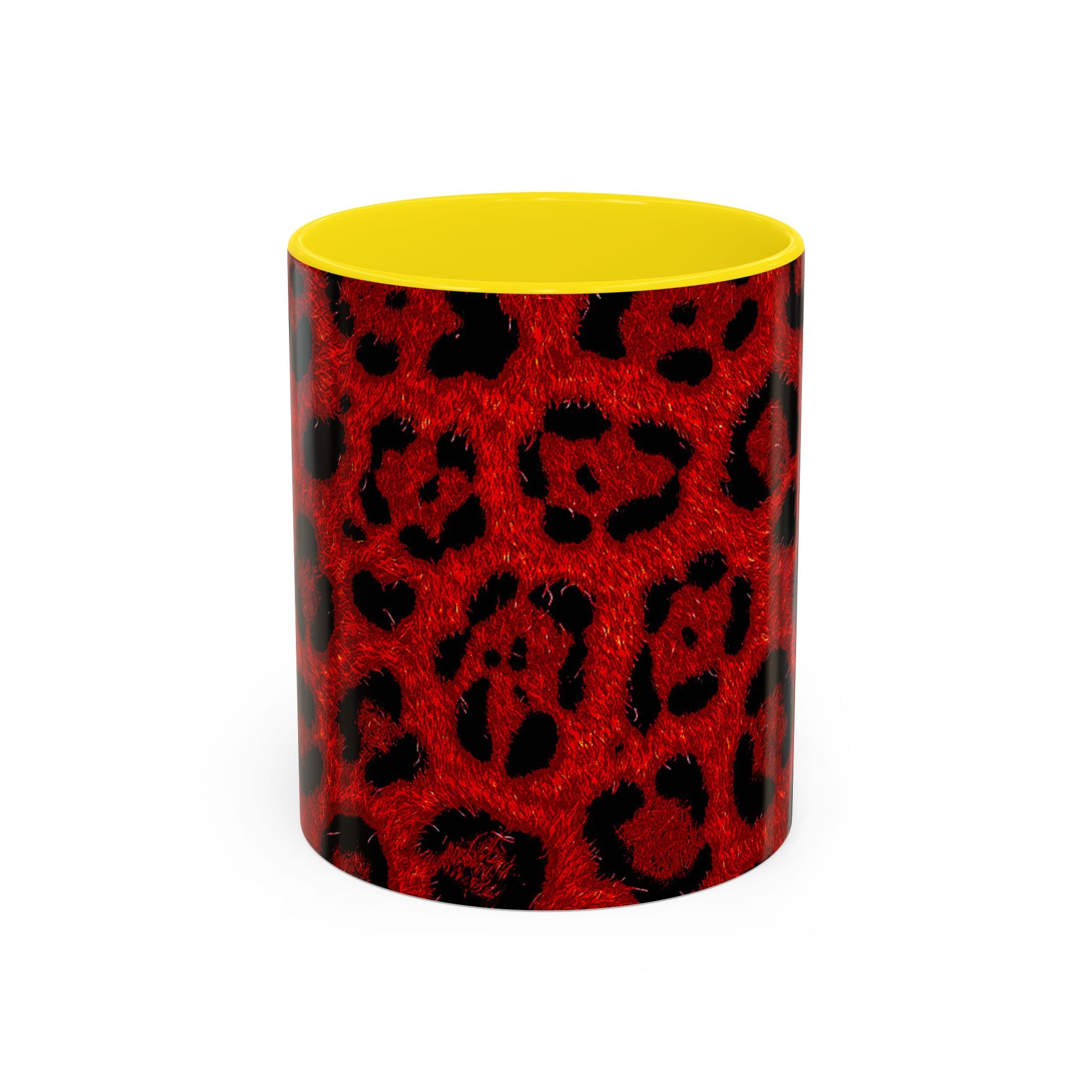 Red Leopard Print Accent Coffee Mug (11/15oz)