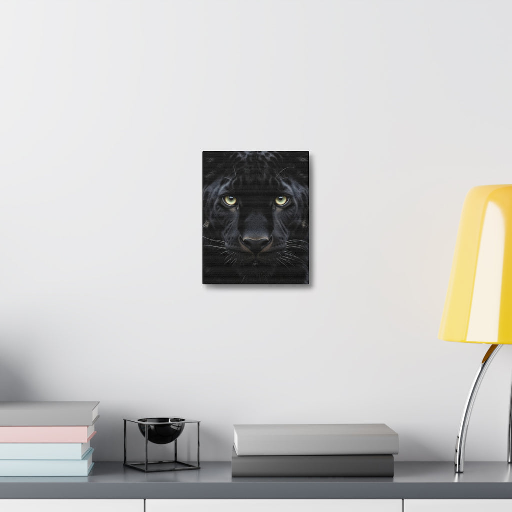 Black Panther Wall Canvas — Intense Close-Up Stretched Canvas Art