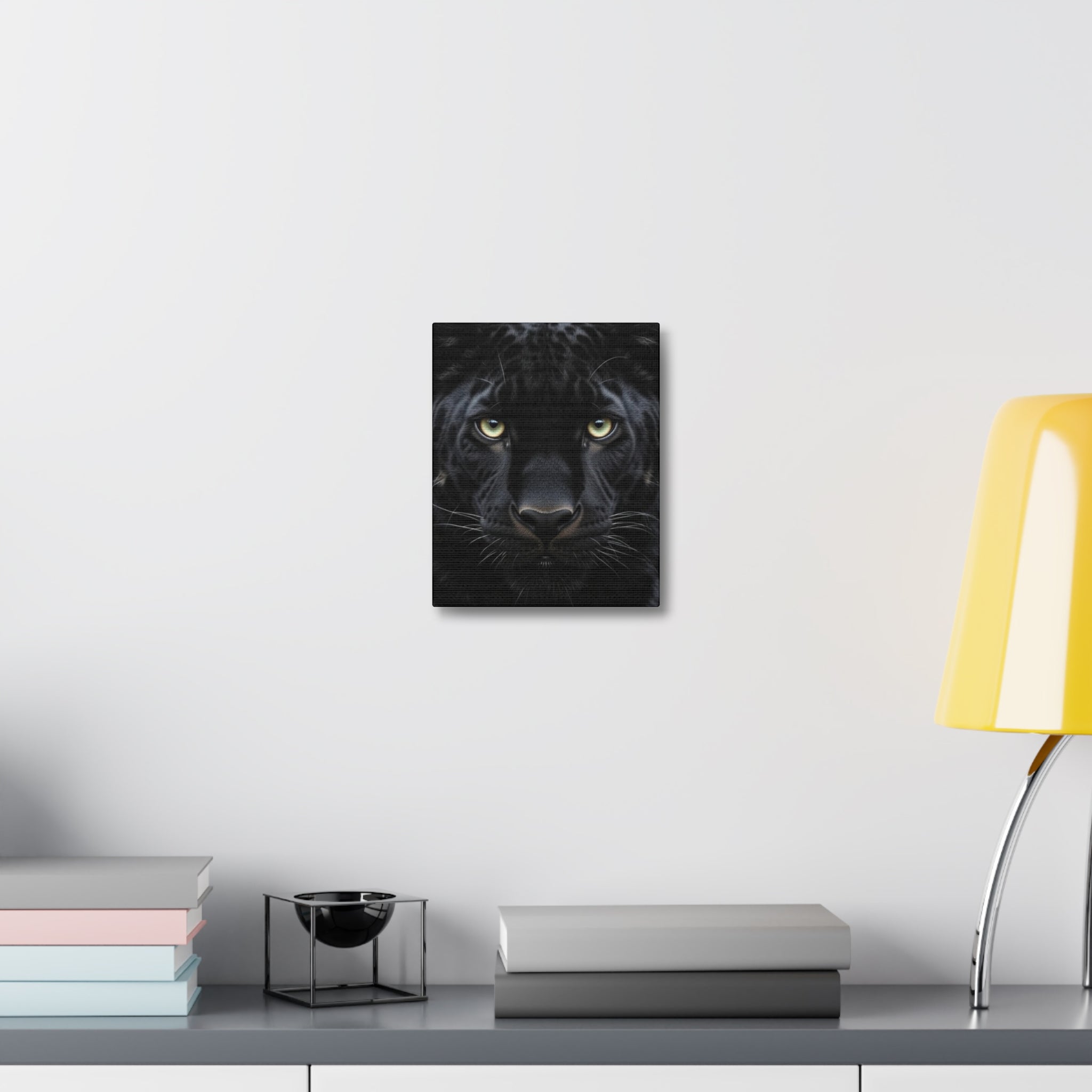 Black Panther Wall Canvas — Intense Close-Up Stretched Canvas Art