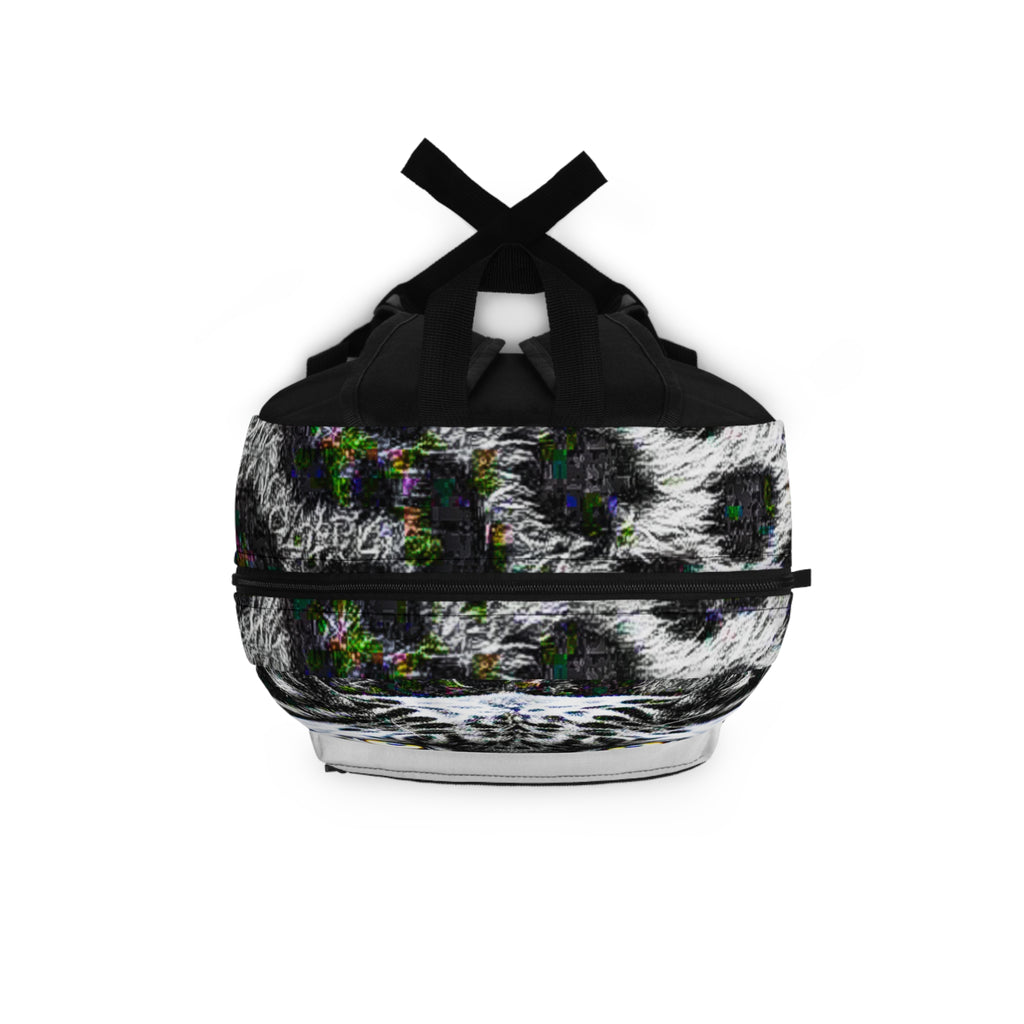 Snow Leopard Print Backpack with 'Exquisite 24' Logo & Personalized Side Name