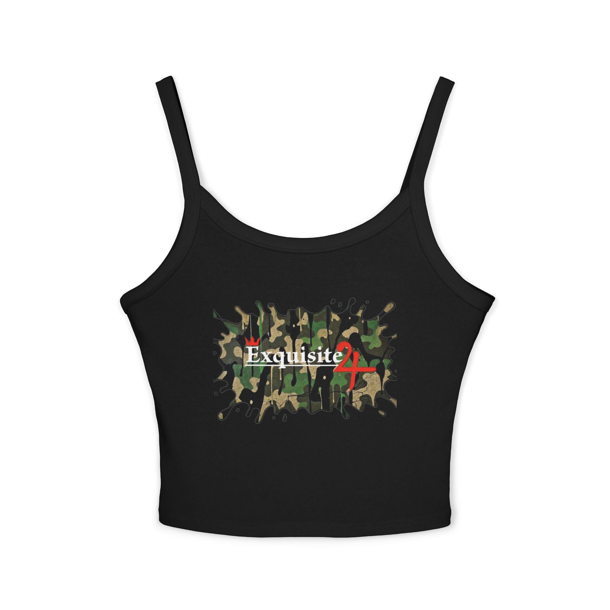 Women's Cami Tank Top — 'Exquisite 24' Camo Logo Crop Tank