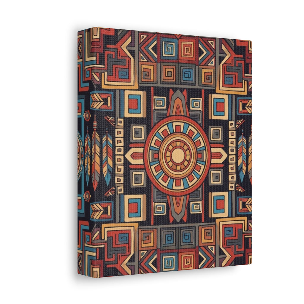 Southwestern Geometric Canvas Art — Tribal Mandala Wall Decor