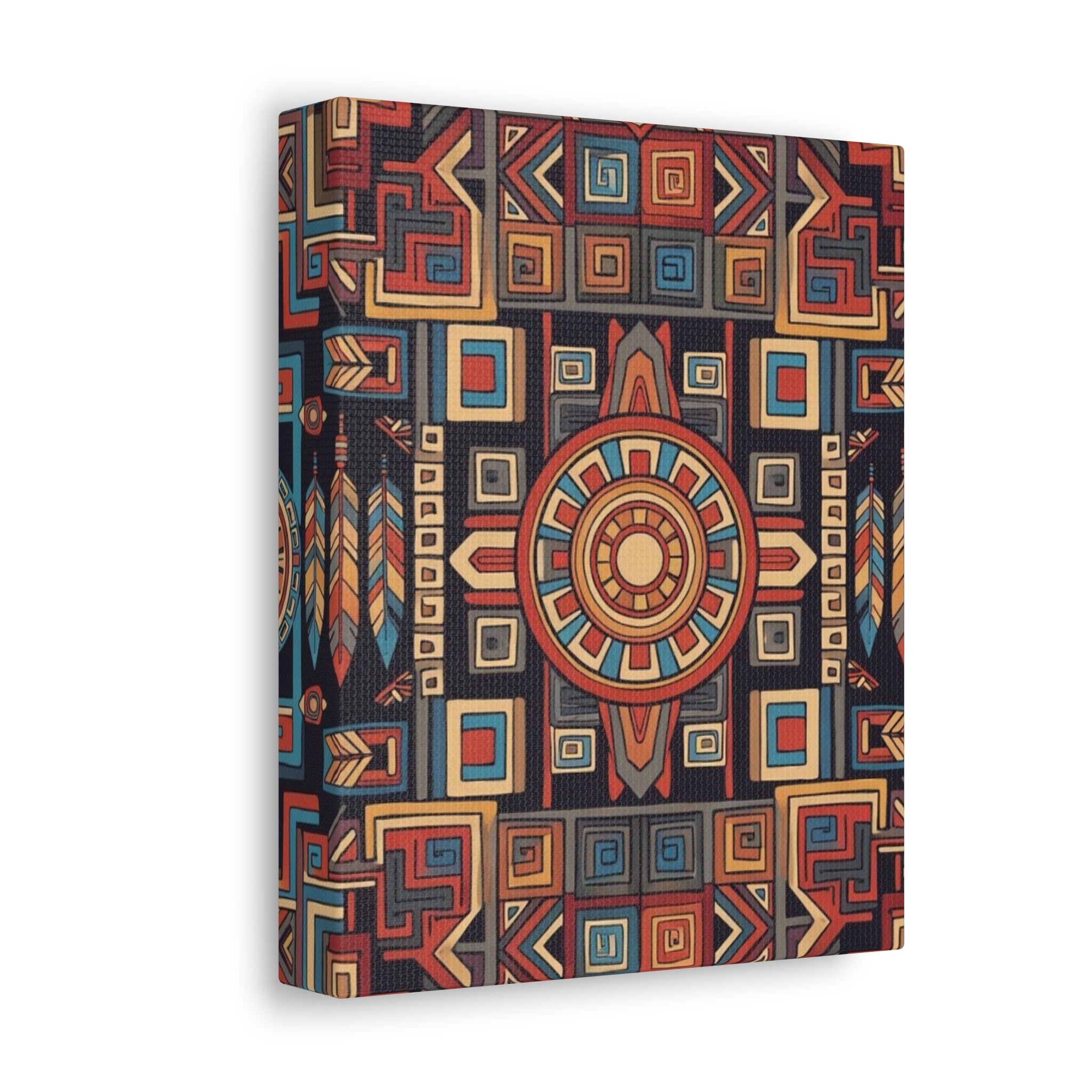 Southwestern Geometric Canvas Art — Tribal Mandala Wall Decor