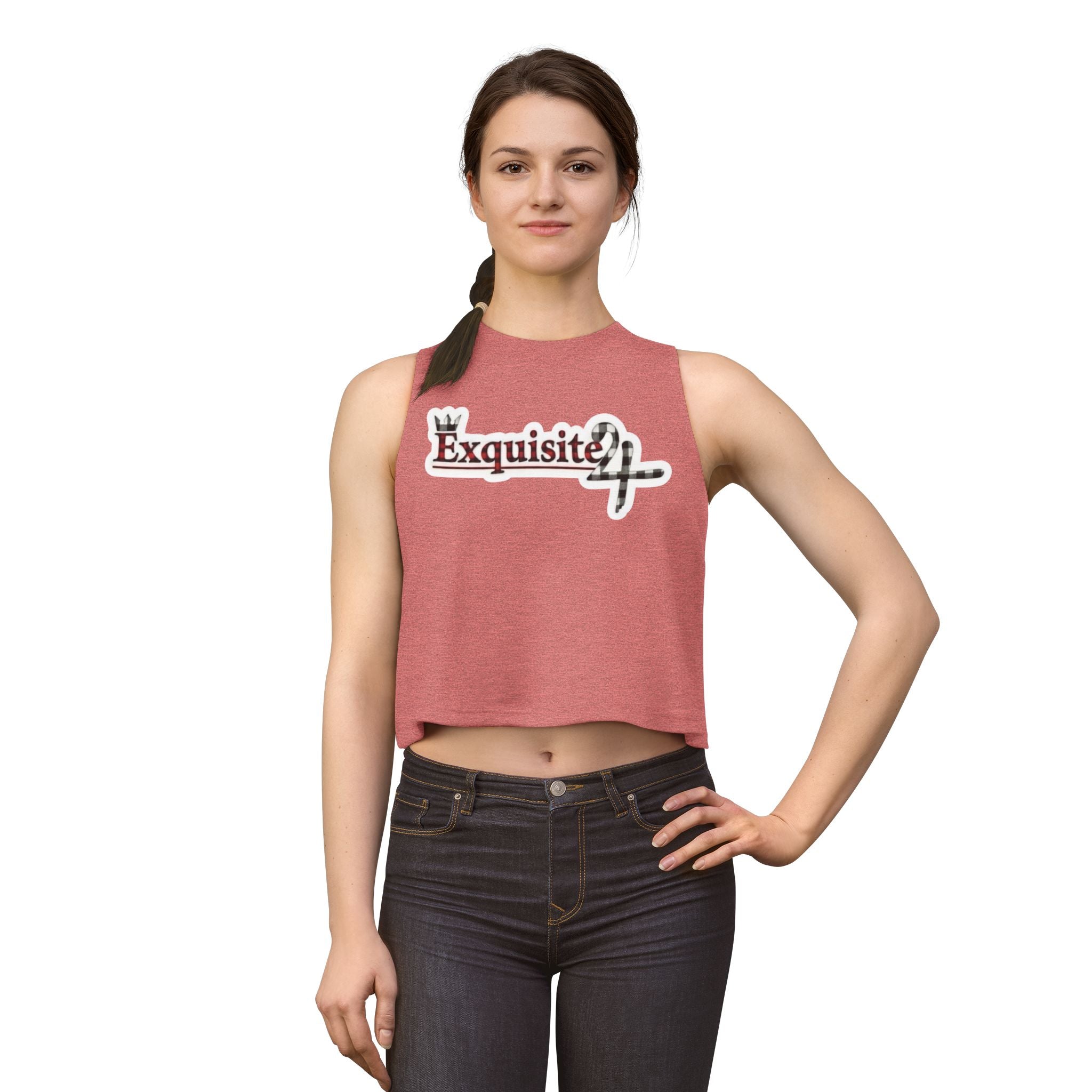 Exquisite 24 Crown Crop Top — Feminine Graphic Muscle Tank