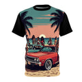Beach Party Vintage Car Sunset Graphic Shirt