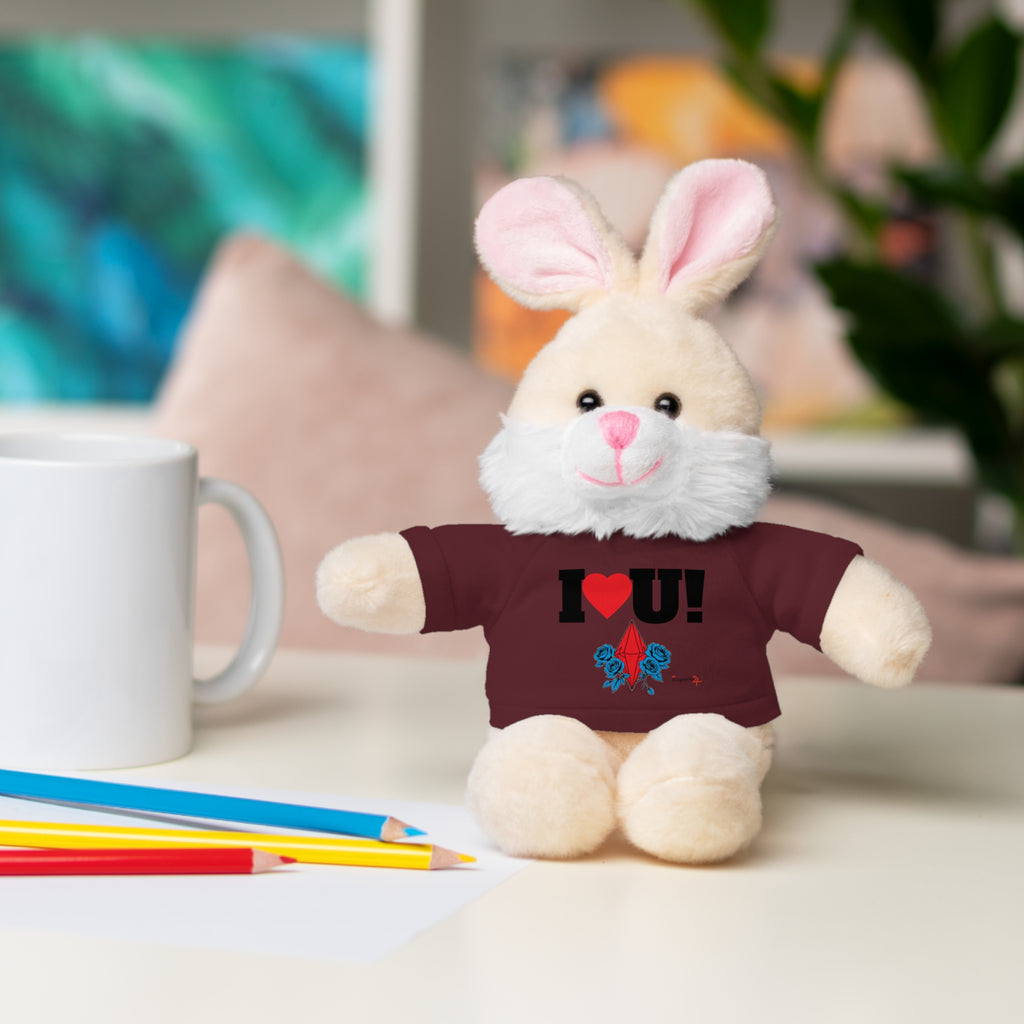 Plush Bear with Branded Tee – Red Diamond and Blue Roses Teddy