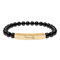 Exquisite 24 Engraved Natural Stone Bead Bar Bracelet