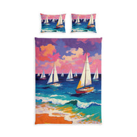 Sailboat Seascape Cotton Duvet Cover