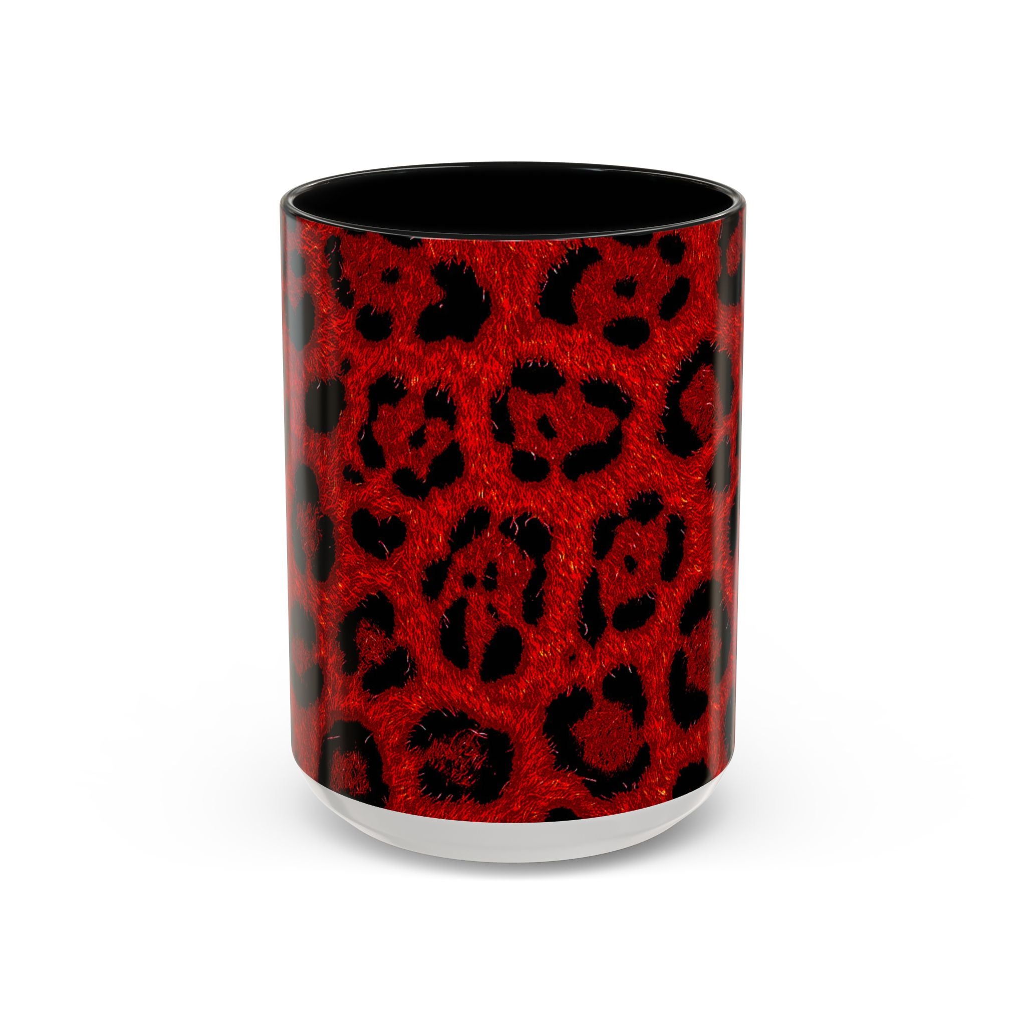 Red Leopard Print Accent Coffee Mug (11/15oz)