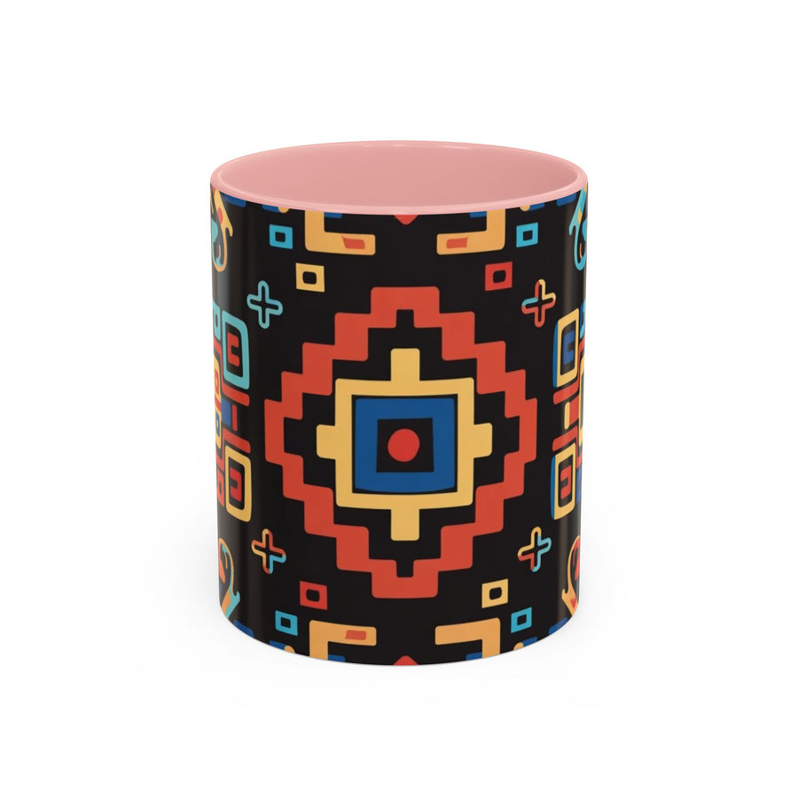 Colorful Geometric Aztec Pattern Coffee Cup