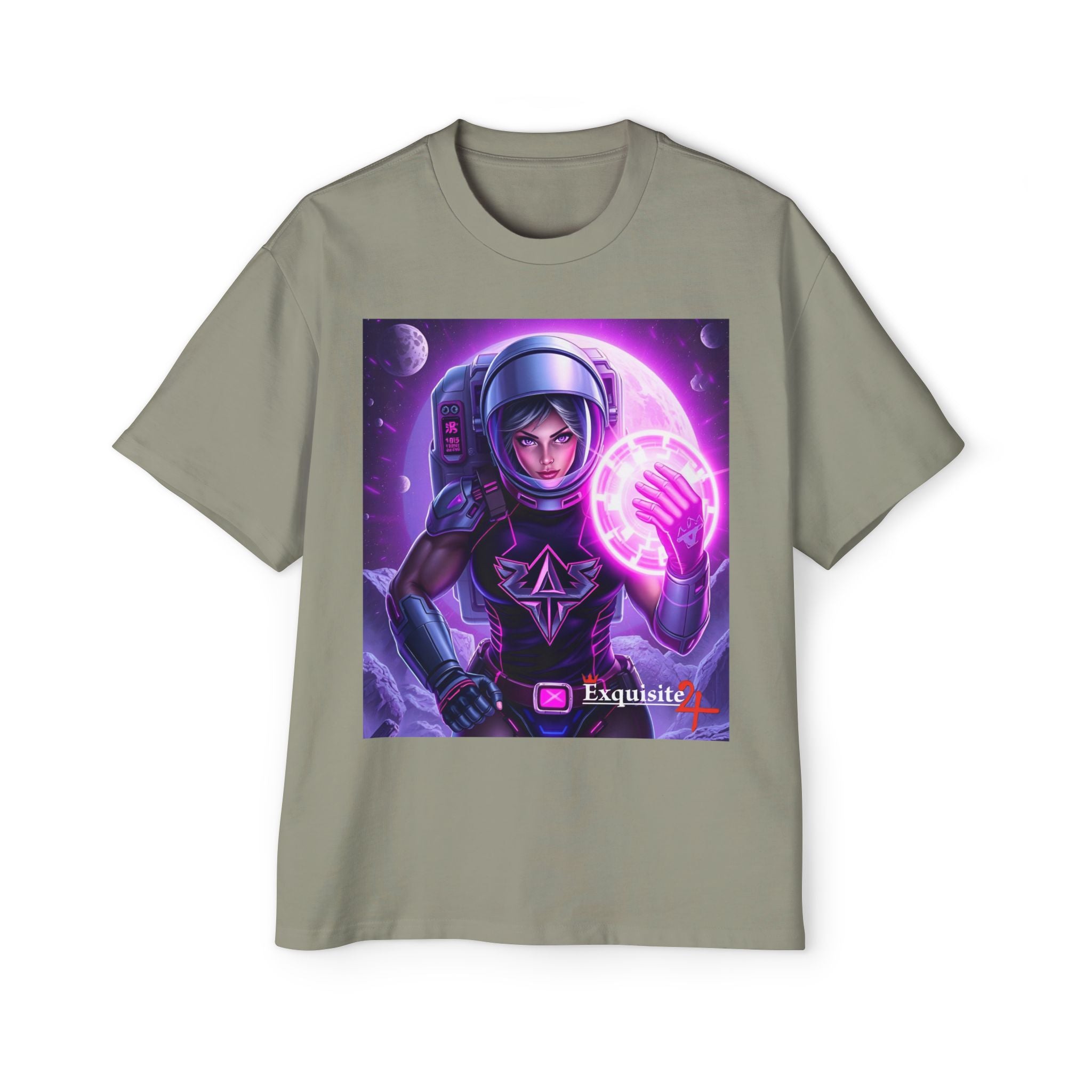 Astronaut Warrior Tee — Neon Space Mage Graphic T-Shirt