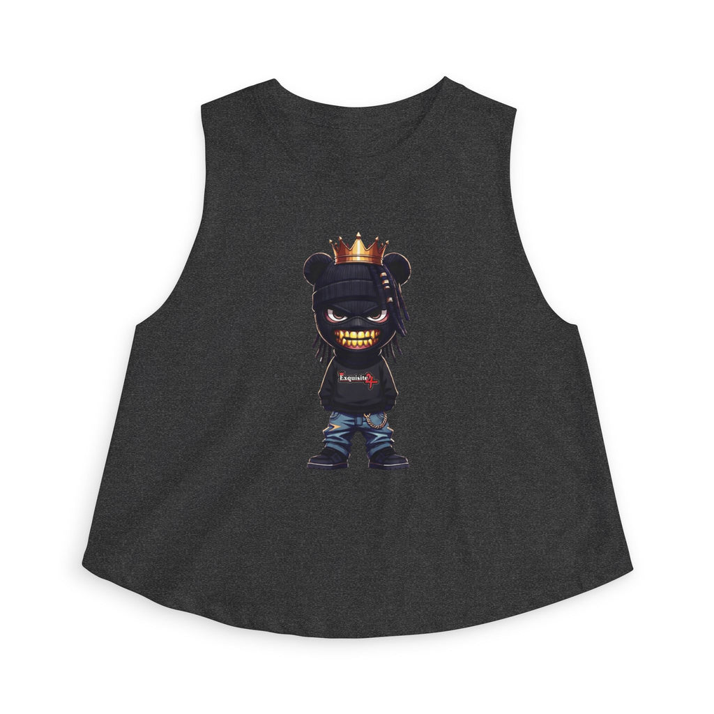 Women's Crop Top — Urban Bear King Graphic Crop Tank