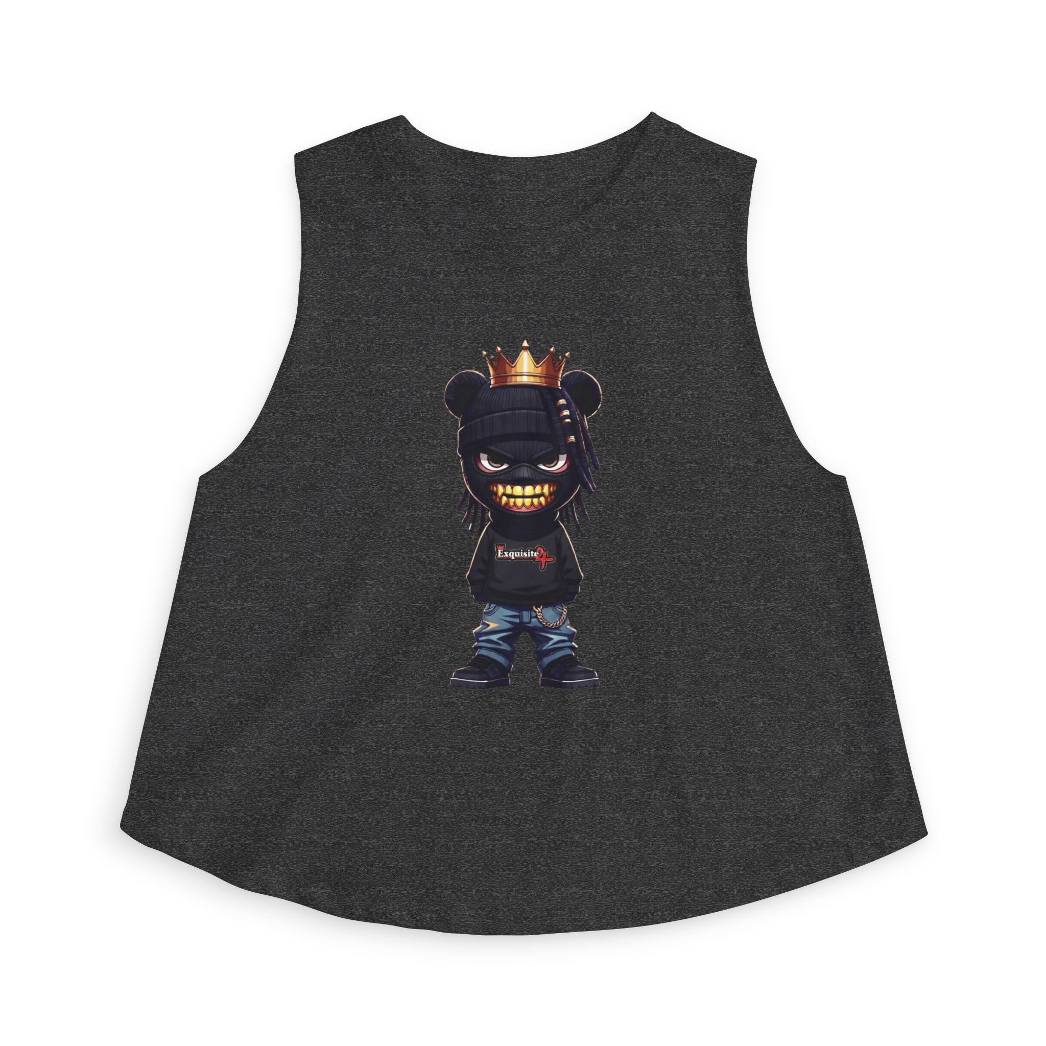 Women's Crop Top — Urban Bear King Graphic Crop Tank