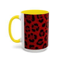 Red Leopard Print Accent Coffee Mug (11/15oz)