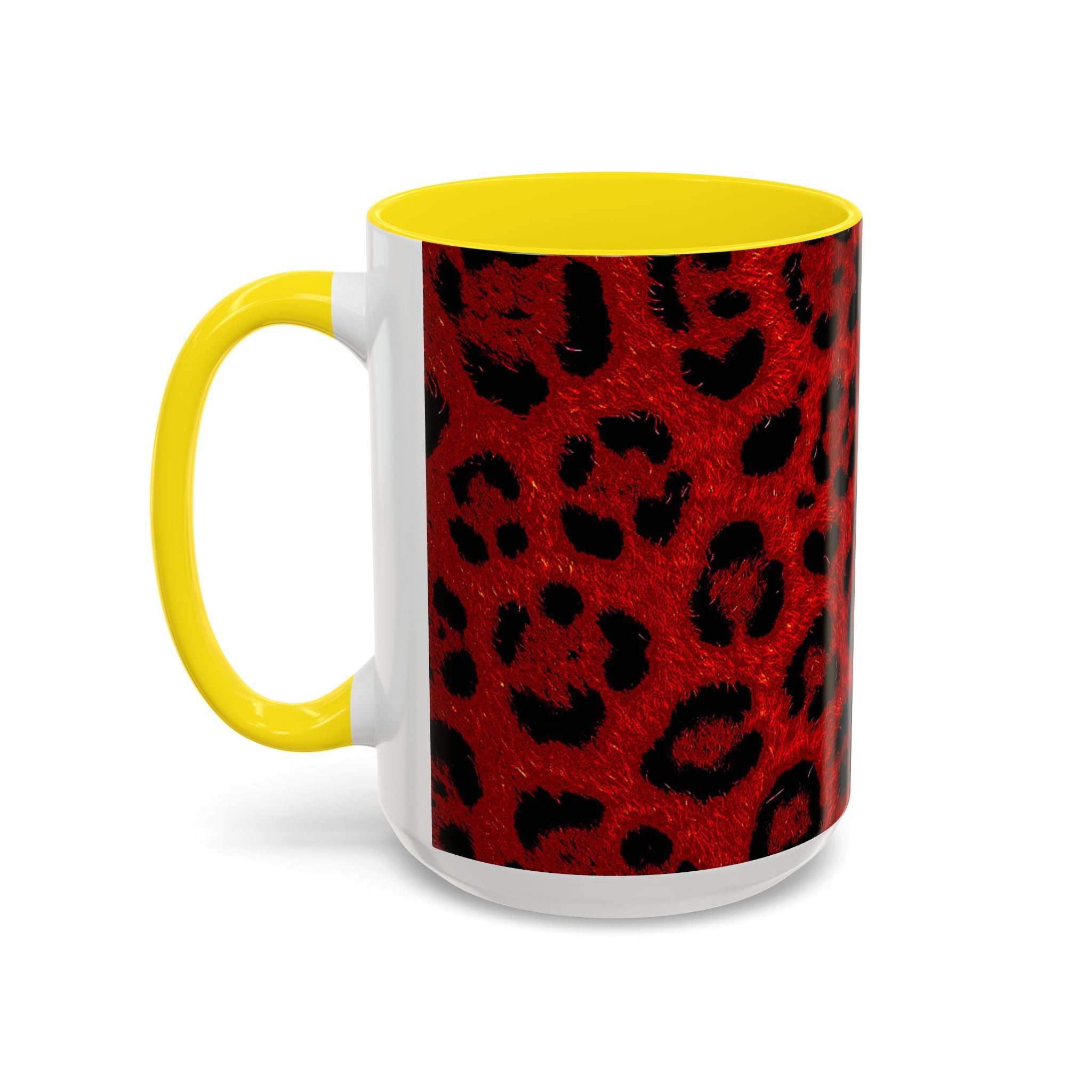 Red Leopard Print Accent Coffee Mug (11/15oz)