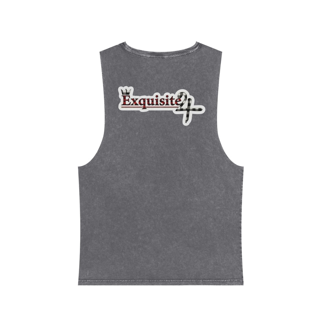 Exquisite 24 Patchwork Tank Top — Stonewash Plaid Graphic Tank